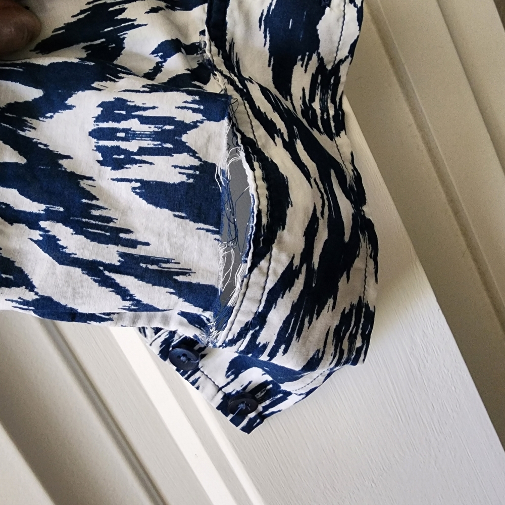 Athleta Women's Size SMALL Ikat Print Cotton Silk Swim Cover Up Tunic - Picture 7 of 8